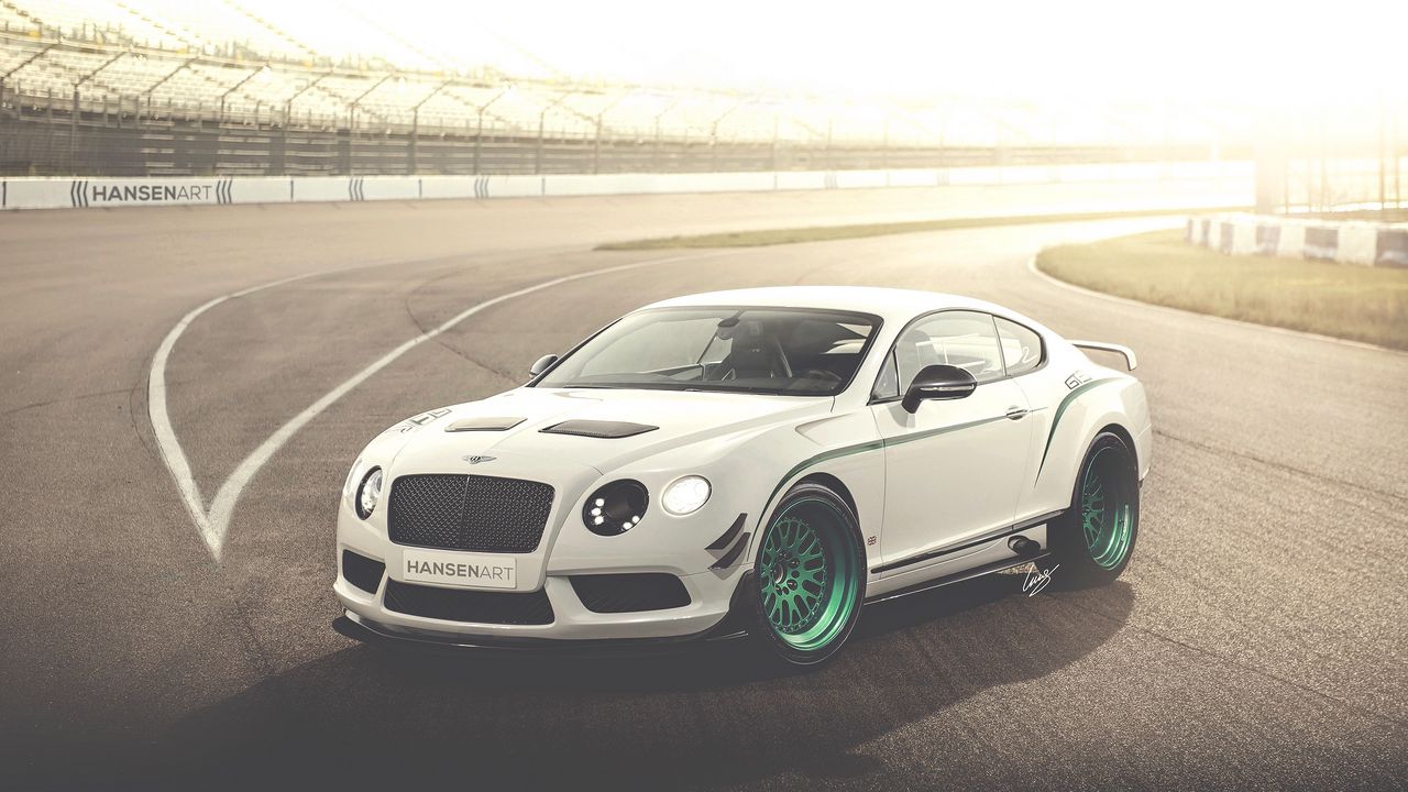 Wallpaper bentley, continental, gt3-r, white, side view