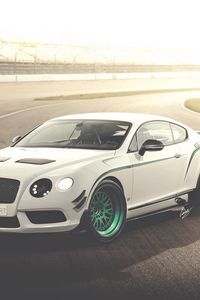 Preview wallpaper bentley, continental, gt3-r, white, side view