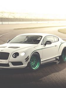 Preview wallpaper bentley, continental, gt3-r, white, side view