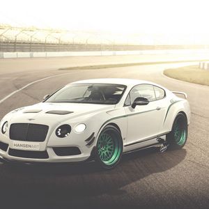Preview wallpaper bentley, continental, gt3-r, white, side view