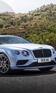 Preview wallpaper bentley, continental, gt, white, side view, road