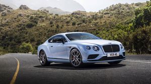 Preview wallpaper bentley, continental, gt, white, side view, road