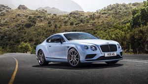 Preview wallpaper bentley, continental, gt, white, side view, road