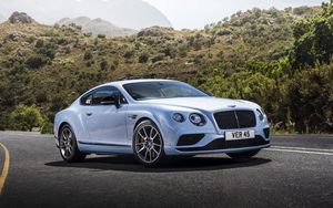 Preview wallpaper bentley, continental, gt, white, side view, road