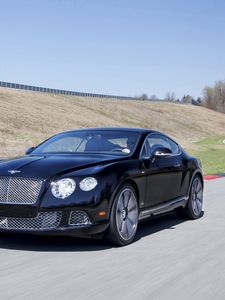 Preview wallpaper bentley, continental, gt, black, side view