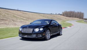 Preview wallpaper bentley, continental, gt, black, side view