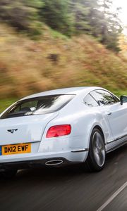 Preview wallpaper bentley, continental, gt, white, cars, traffic, rear view