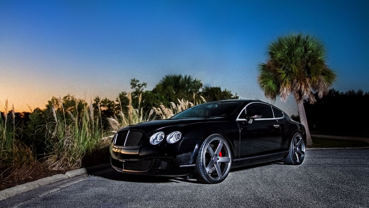 Wallpaper bentley, continental gt, black, side view