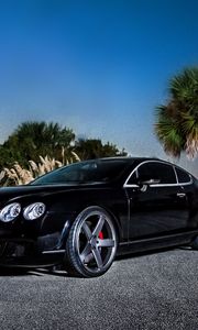 Preview wallpaper bentley, continental gt, black, side view