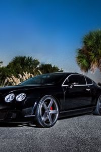 Preview wallpaper bentley, continental gt, black, side view