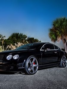 Preview wallpaper bentley, continental gt, black, side view