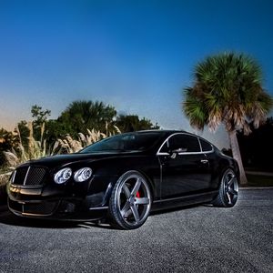 Preview wallpaper bentley, continental gt, black, side view