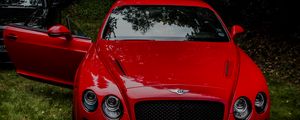 Preview wallpaper bentley continental gt, red, front view, luxury
