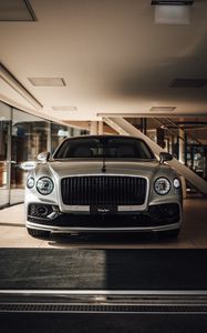 Preview wallpaper bentley flying spur, bentley, car, gray, front view