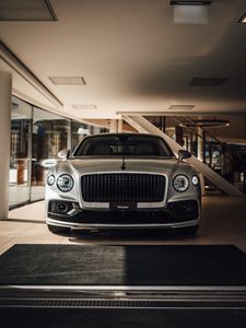 Preview wallpaper bentley flying spur, bentley, car, gray, front view