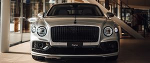 Preview wallpaper bentley flying spur, bentley, car, gray, front view