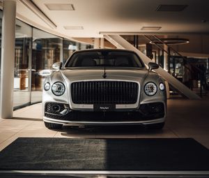 Preview wallpaper bentley flying spur, bentley, car, gray, front view