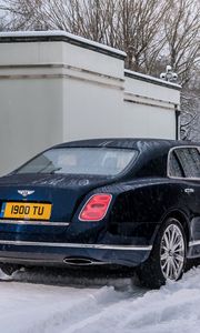 Preview wallpaper bentley, mulsanne, black, side view