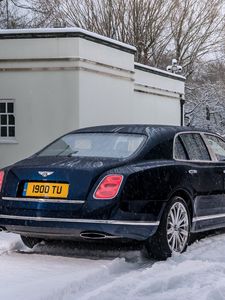 Preview wallpaper bentley, mulsanne, black, side view