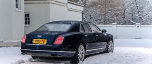 Preview wallpaper bentley, mulsanne, black, side view