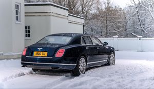 Preview wallpaper bentley, mulsanne, black, side view