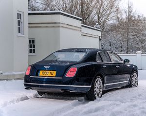 Preview wallpaper bentley, mulsanne, black, side view