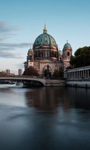Preview wallpaper berlin cathedral, cathedral, river, architecture, germany