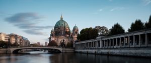 Preview wallpaper berlin cathedral, cathedral, river, architecture, germany