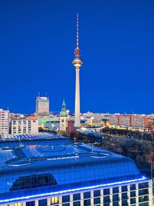 Preview wallpaper berlin, city, roads, houses, night