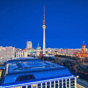 Preview wallpaper berlin, city, roads, houses, night