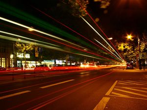 Preview wallpaper berlin, germany, night, traffic, street