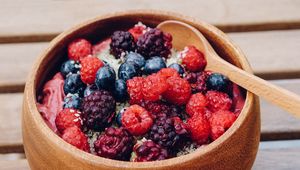 Preview wallpaper berries, bowl, breakfast, dessert