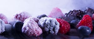 Preview wallpaper berries, ice, raspberries, blueberries, blackberries