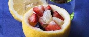 Preview wallpaper berries, lemon, glass, dessert