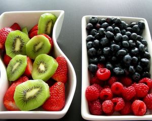 Preview wallpaper berries, raspberries, fruit, strawberry, food