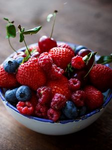 Preview wallpaper berries, raspberry, saucer