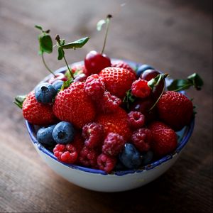 Preview wallpaper berries, raspberry, saucer