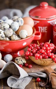 Preview wallpaper berries, still life, eggs, red currant
