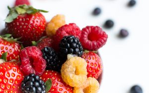 Preview wallpaper berries, strawberry, raspberry, blackberry, ripe