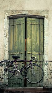Preview wallpaper bicycle, balcony, door, wall