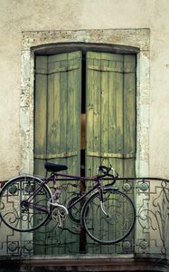 Preview wallpaper bicycle, balcony, door, wall