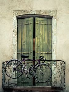 Preview wallpaper bicycle, balcony, door, wall