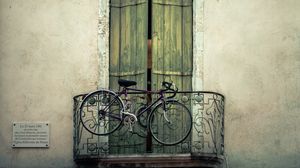 Preview wallpaper bicycle, balcony, door, wall