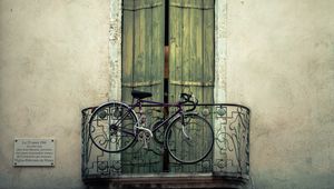 Preview wallpaper bicycle, balcony, door, wall