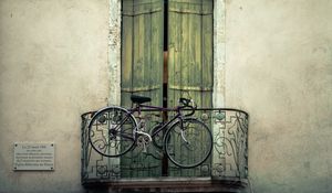 Preview wallpaper bicycle, balcony, door, wall