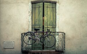 Preview wallpaper bicycle, balcony, door, wall