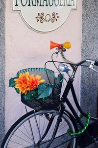 Preview wallpaper bicycle, basket, flowers