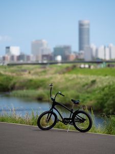 Preview wallpaper bicycle, bike, black, side view