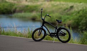 Preview wallpaper bicycle, bike, black, side view