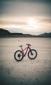 Preview wallpaper bicycle, bike, mtb, red, beach